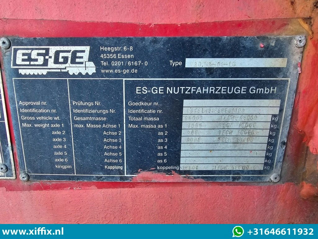 Полуприцеп бортовой/ Платформа ES-GE 3-ass. Vlakke dubbel 2x uitschuifbare oplegger / 3x gestuurd: фото 16