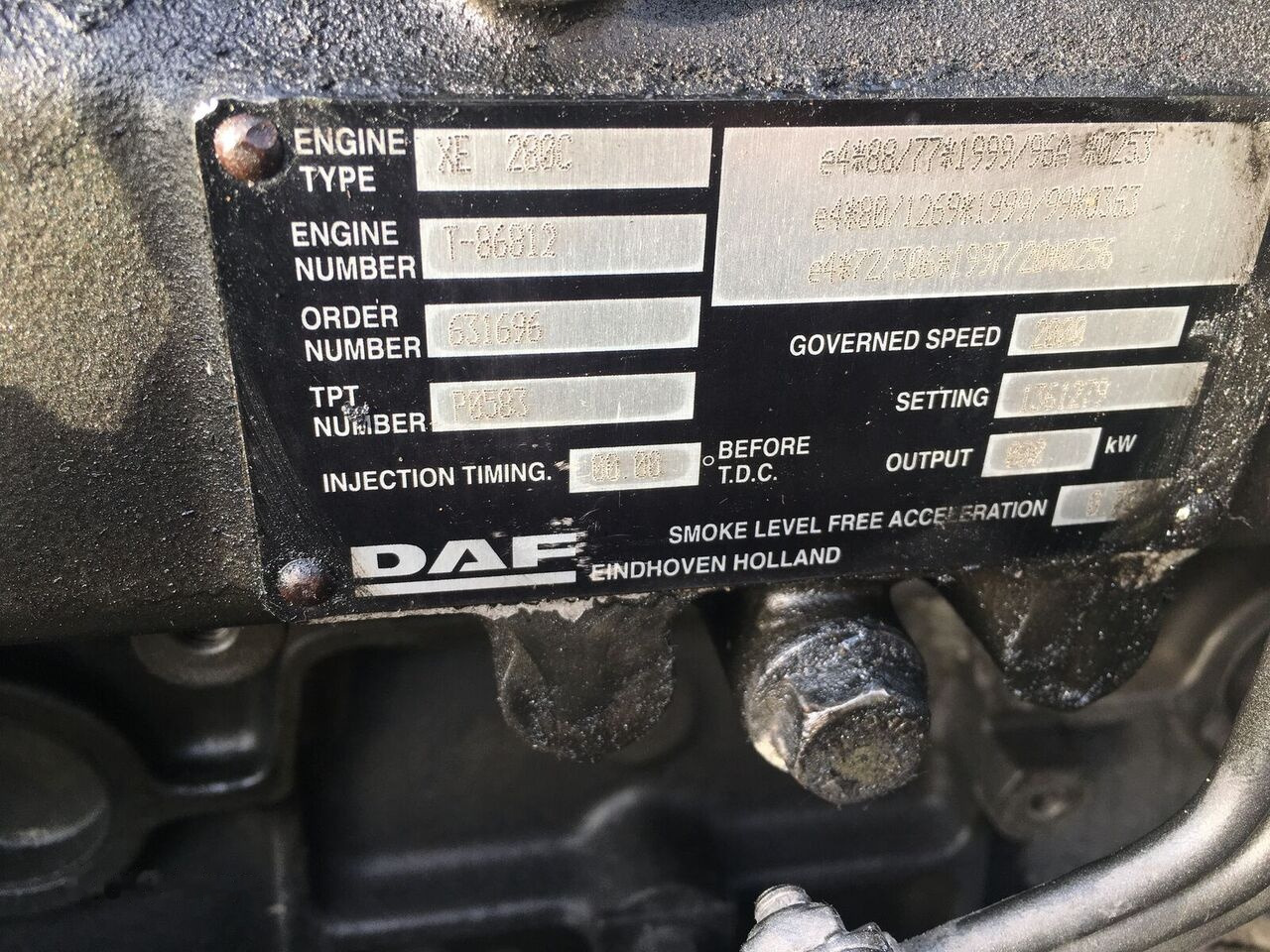 DAF xe280c DAF xf95 truck - Двигатель для Грузовиков: фото 3 DAF xe280c DAF xf95 truck - Двигатель для Грузовиков: фото 3