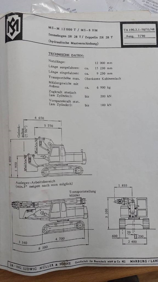 Сваебойная установка ABI MULLER MS-M12000T SENNEBOGEN SR28T bauer bg rg rtg: фото 27