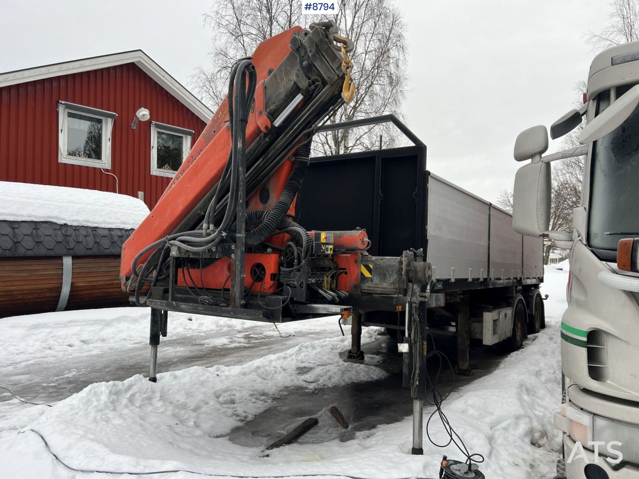 Кузов платформа Crane trailer Narko with Palfinger PK16502 crane: фото 1