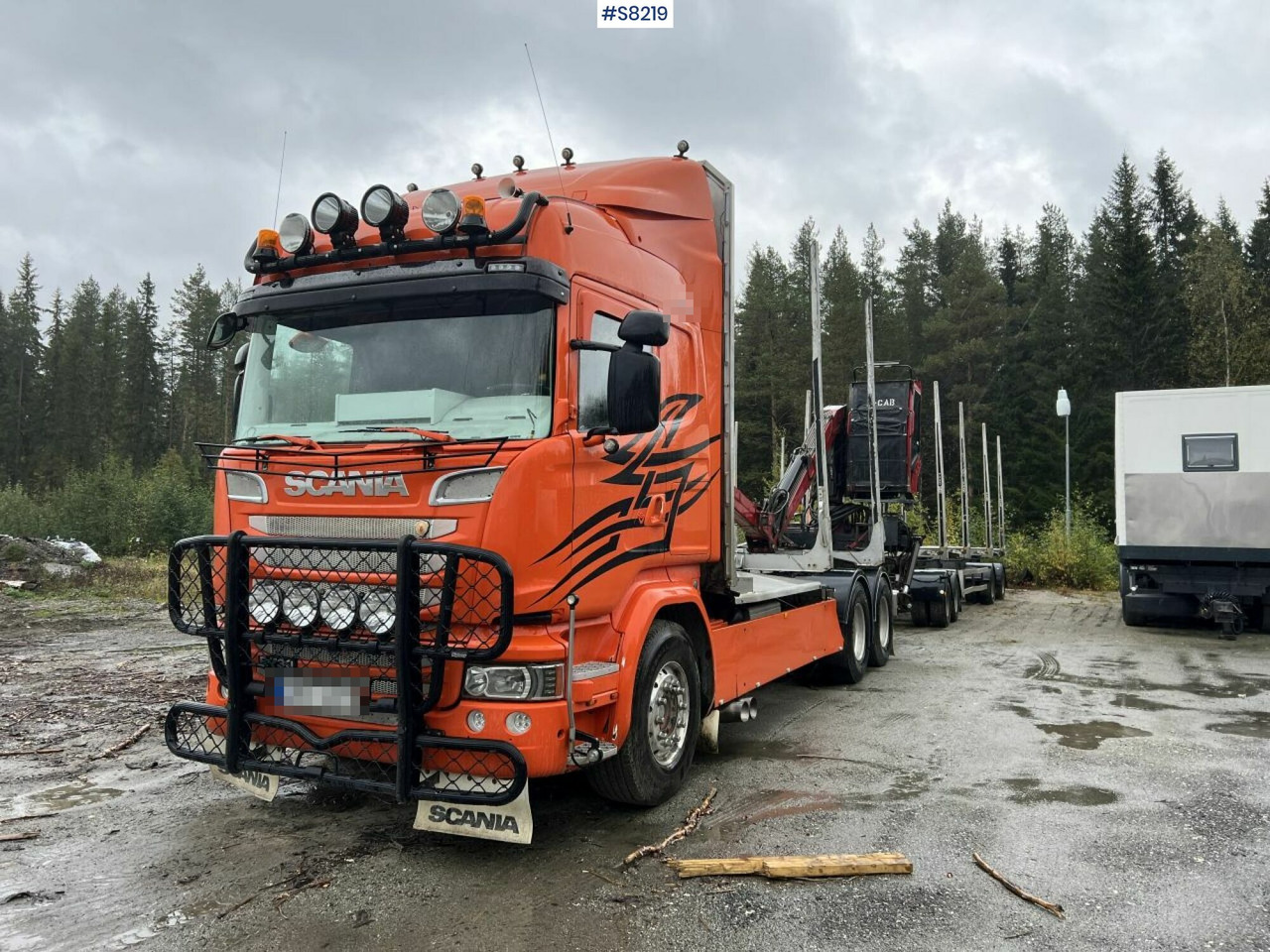 Лесовоз Scania R730 Timber truck with wagon and crane: фото 10