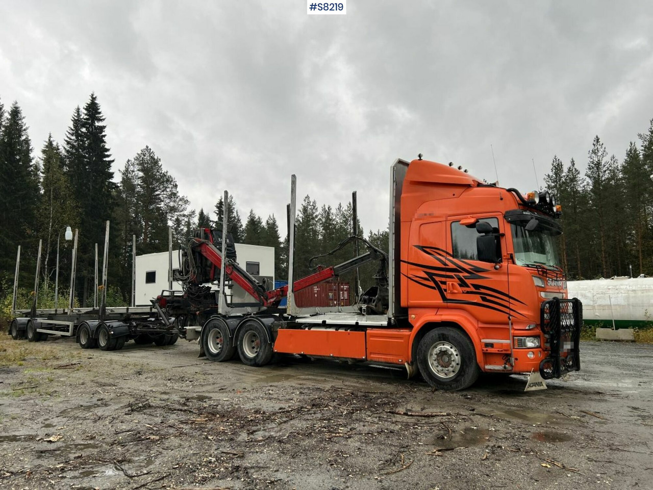 Лесовоз Scania R730 Timber truck with wagon and crane: фото 9