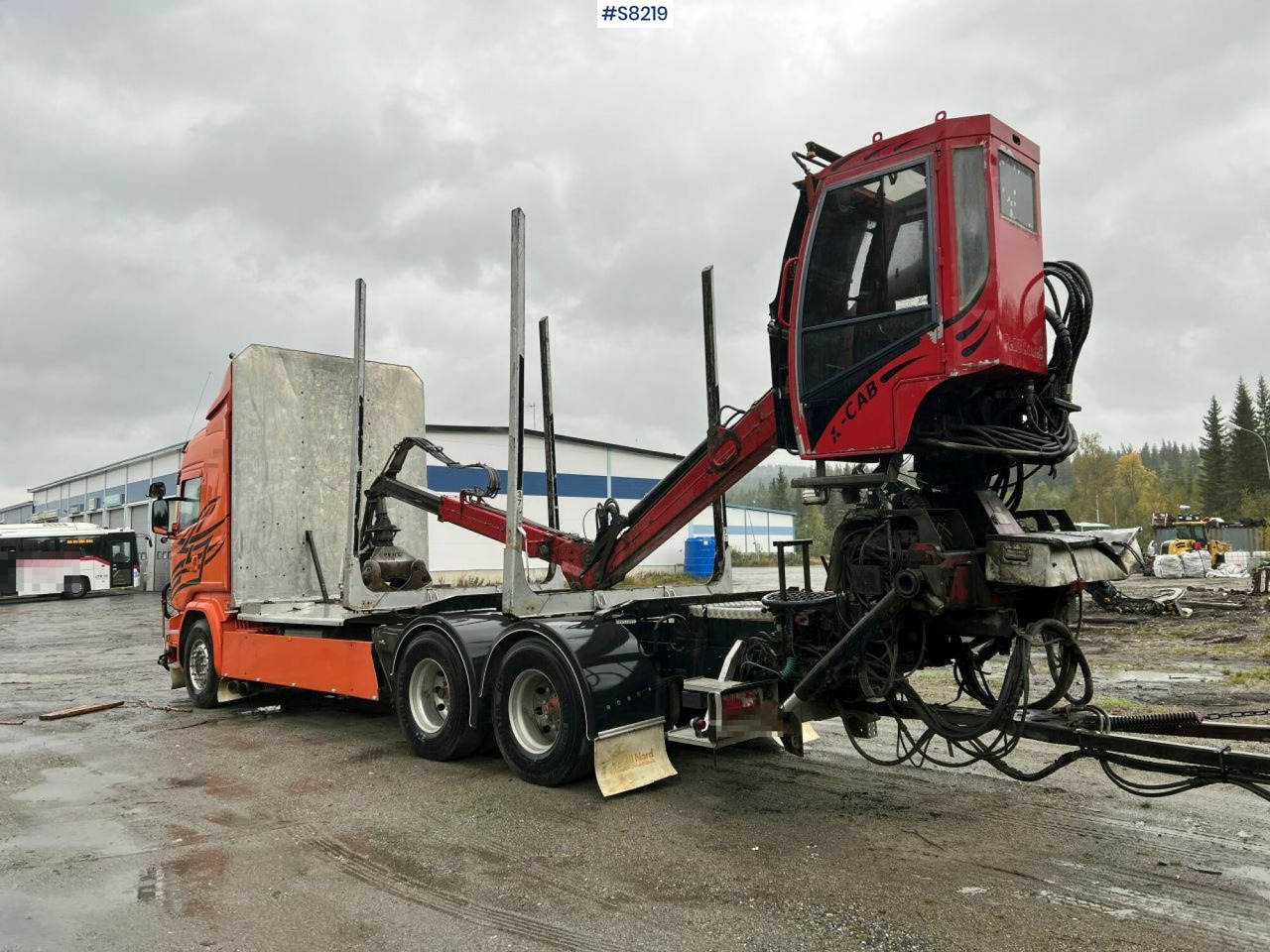 Лесовоз Scania R730 Timber truck with wagon and crane: фото 14