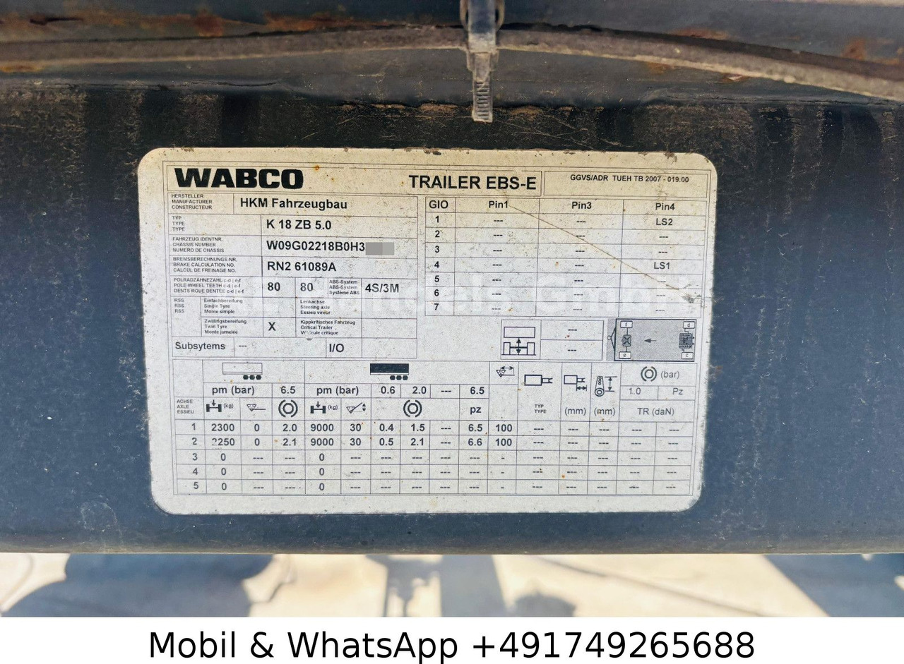 Прицеп мультилифт/ Бункеровоз HKM K18 ZB 5,0 Combo Absetz-Abroll Drehschemel: фото 11 Прицеп мультилифт/ Бункеровоз HKM K18 ZB 5,0 Combo Absetz-Abroll Drehschemel: фото 11