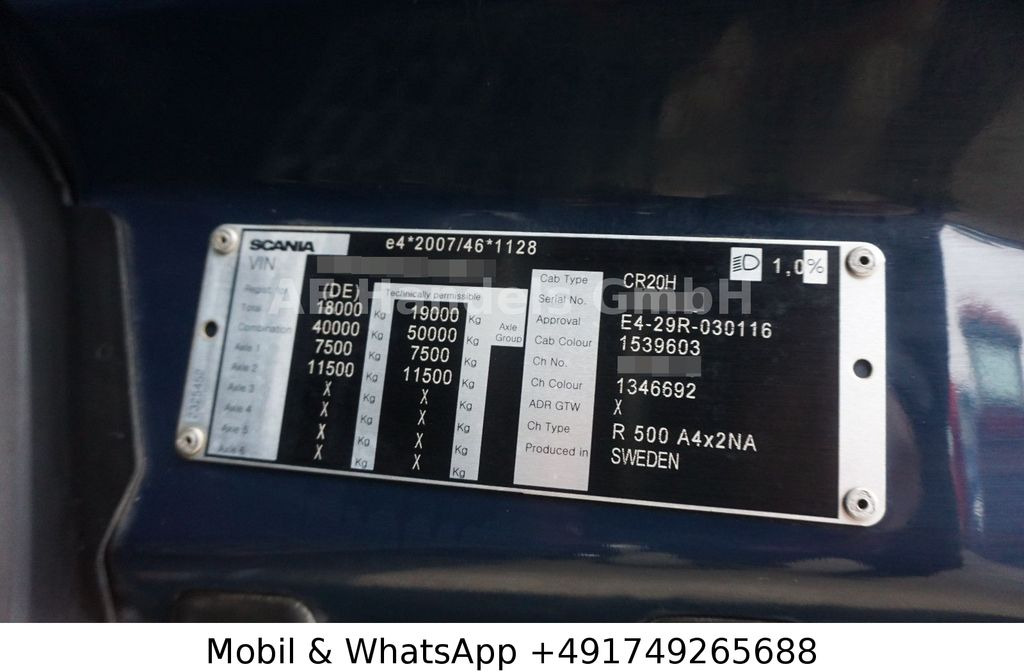 Тягач Scania R500 HighLine BL *Retarder/Hydr./ACC/LDW/Xenon: фото 10