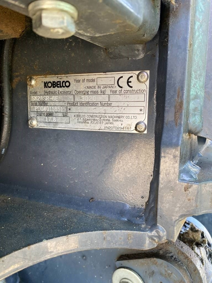 Мини-экскаватор Kobelco SK28SR-6E 1er Main Origine Française endommagée: фото 8