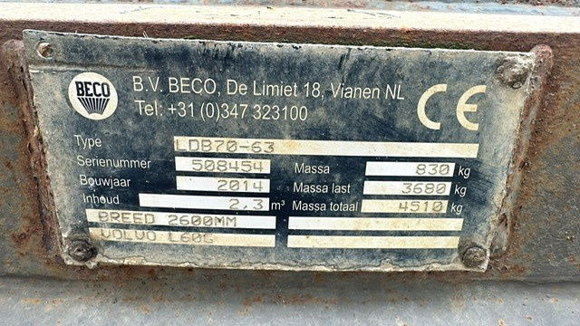 Volvo Graaf bak L60 L70 L90 L110 - Ковш для погрузчика: фото 3 Volvo Graaf bak L60 L70 L90 L110 - Ковш для погрузчика: фото 3