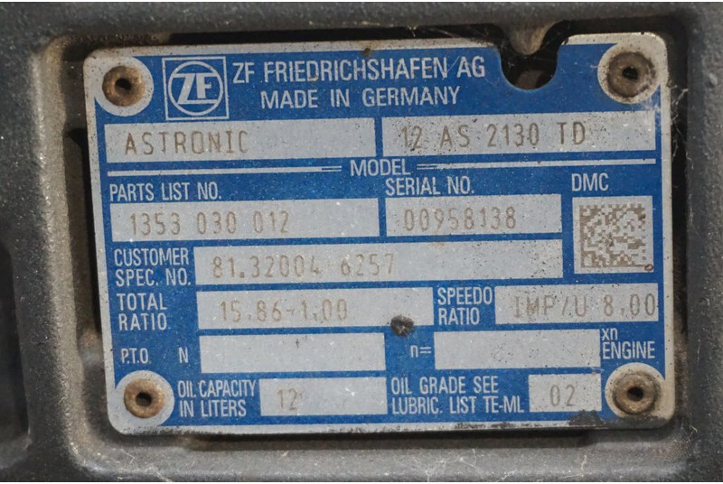 ZF 12AS2130DD  81.32004-6257 - Коробка передач для Грузовиков: фото 5 ZF 12AS2130DD  81.32004-6257 - Коробка передач для Грузовиков: фото 5