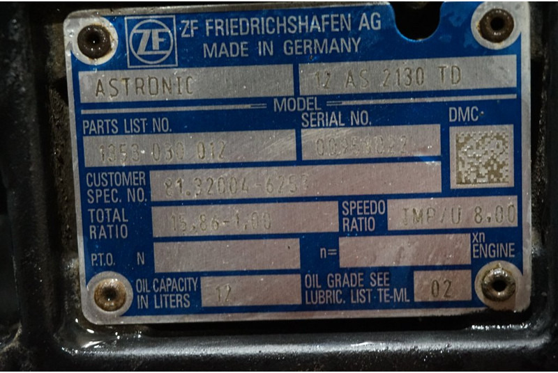 ZF 12AS2130DD TGS  81.32004-6257 - Коробка передач для Грузовиков: фото 5 ZF 12AS2130DD TGS  81.32004-6257 - Коробка передач для Грузовиков: фото 5