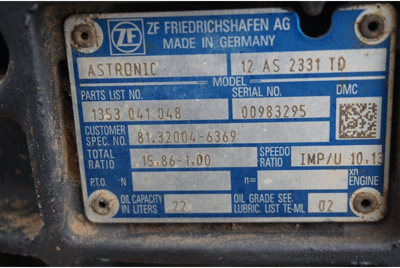 ZF 12AS2131DD+INT3  81.32004-6369 - Коробка передач для Грузовиков: фото 5 ZF 12AS2131DD+INT3  81.32004-6369 - Коробка передач для Грузовиков: фото 5
