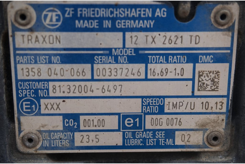 ZF 12TX2621DD+INT3 81.32004-6497 - Коробка передач для Грузовиков: фото 5 ZF 12TX2621DD+INT3 81.32004-6497 - Коробка передач для Грузовиков: фото 5