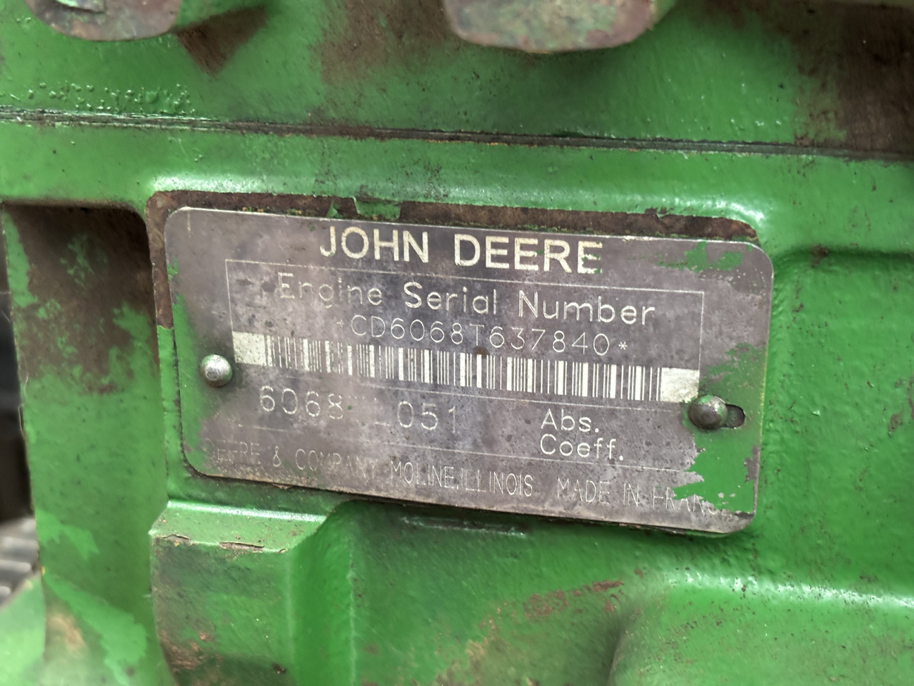 John Deere 6068TL051 Silnik Kompletny R119565 - Двигатель для Сельскохозяйственной техники: фото 1 John Deere 6068TL051 Silnik Kompletny R119565 - Двигатель для Сельскохозяйственной техники: фото 1