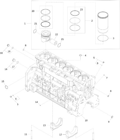 John Deere 9470RX - Zestaw tulei tłoka RE570135 (Silnik) - Поршень/ Кольцо/ Втулка для Сельскохозяйственной техники: фото 1 John Deere 9470RX - Zestaw tulei tłoka RE570135 (Silnik) - Поршень/ Кольцо/ Втулка для Сельскохозяйственной техники: фото 1