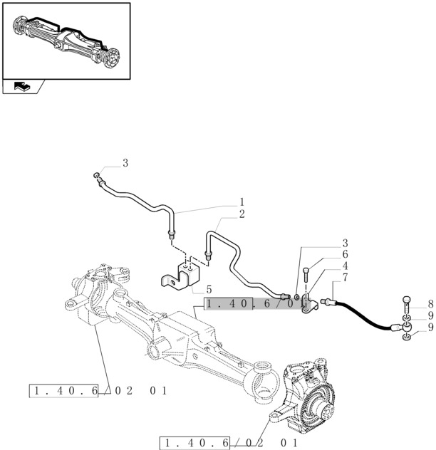 New Holland T6010 Linia hamulcowa 87587725 - Тормозной шланг/ Трубопровод для Тракторов: фото 1 New Holland T6010 Linia hamulcowa 87587725 - Тормозной шланг/ Трубопровод для Тракторов: фото 1