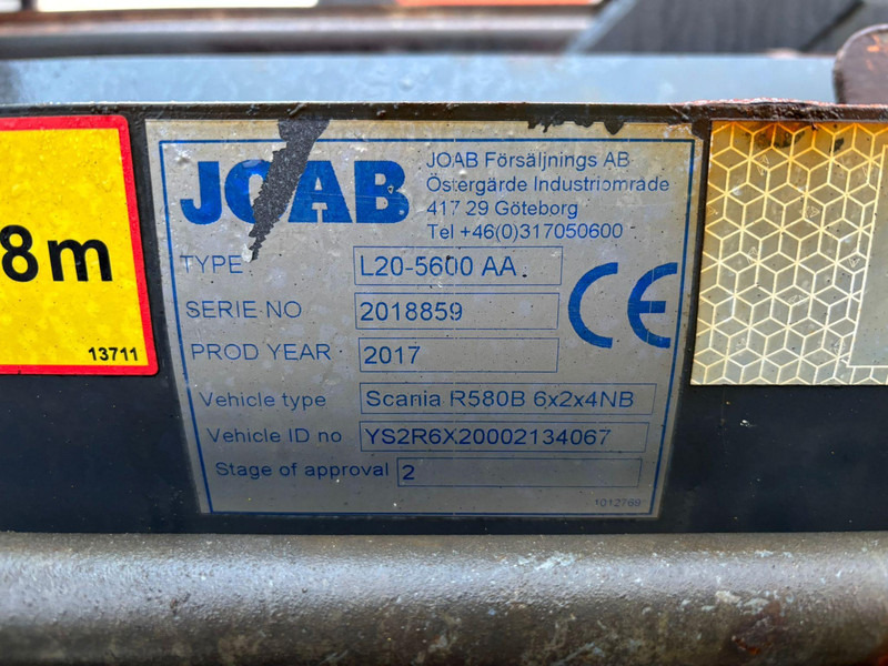 Крюковой мультилифт Scania R 580 6x2*4 JOAB L 20 ton / L=5600 mm / RETARDER: фото 15