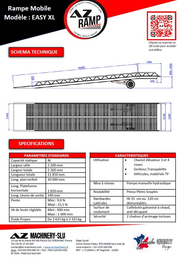 AZ RAMP EASY-XL 8 mobile loading ramp - Погрузочная рампа: фото 3 AZ RAMP EASY-XL 8 mobile loading ramp - Погрузочная рампа: фото 3
