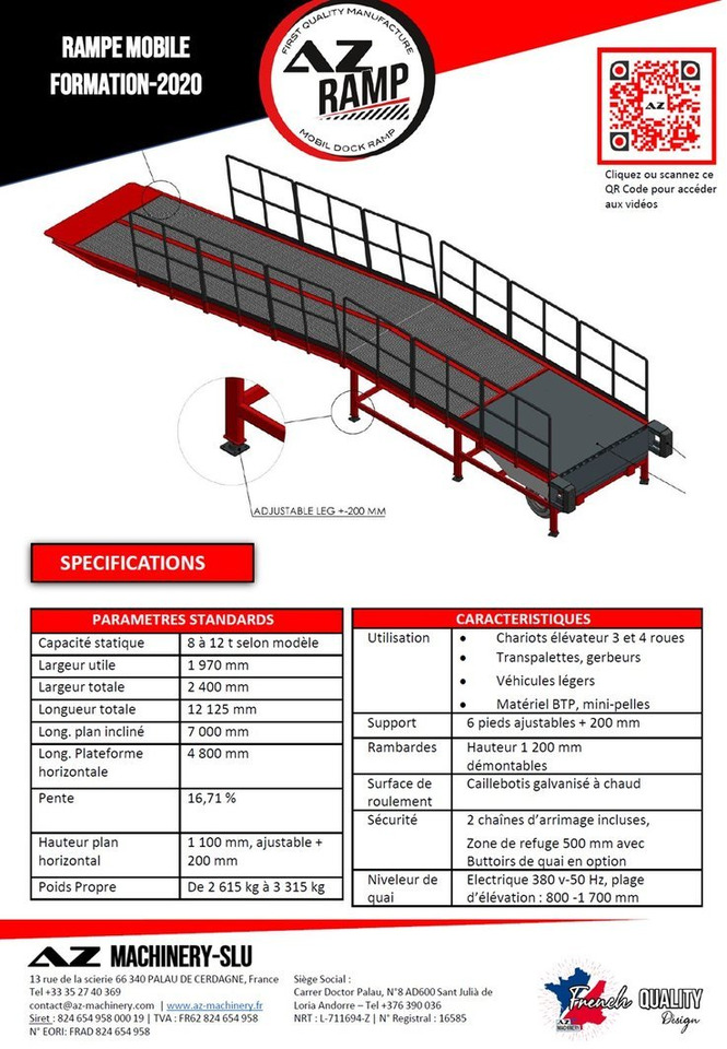 Fixed loading ramp AZ RAMP-FORMATION 2020- 8 Ton - Погрузочная рампа: фото 4 Fixed loading ramp AZ RAMP-FORMATION 2020- 8 Ton - Погрузочная рампа: фото 4
