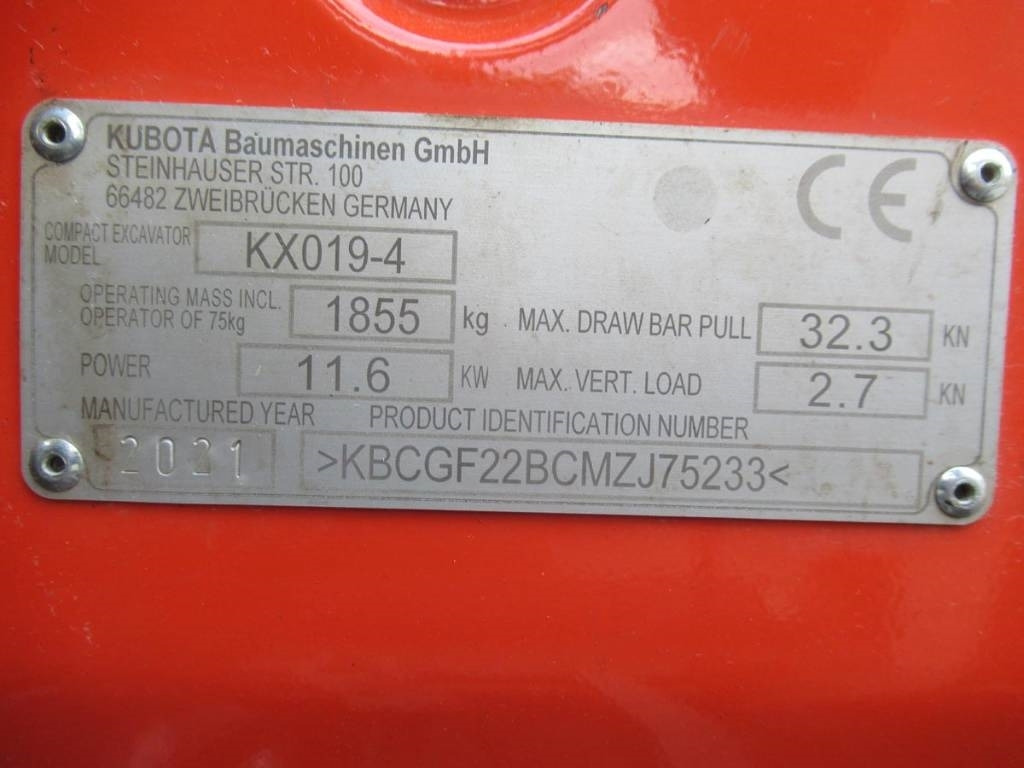 Мини-экскаватор Kubota KX019-4 Löffelpacket: фото 6 Мини-экскаватор Kubota KX019-4 Löffelpacket: фото 6