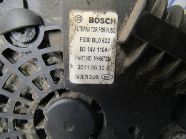 MITSUBISHI FUSO 4P10 BOSCH 110 AMP ALTERNATOR P/NO 667724 - Электрическая система для Грузовиков: фото 2 MITSUBISHI FUSO 4P10 BOSCH 110 AMP ALTERNATOR P/NO 667724 - Электрическая система для Грузовиков: фото 2