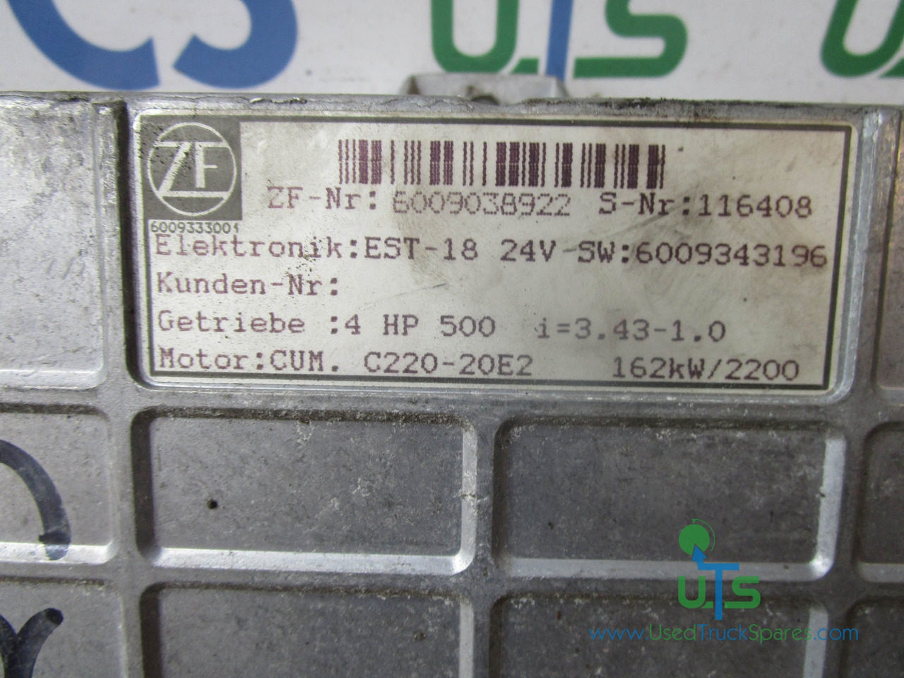 ZF TRANSMISSION ECU P/NO 6009038922 - Блок управления для Грузовиков: фото 2 ZF TRANSMISSION ECU P/NO 6009038922 - Блок управления для Грузовиков: фото 2