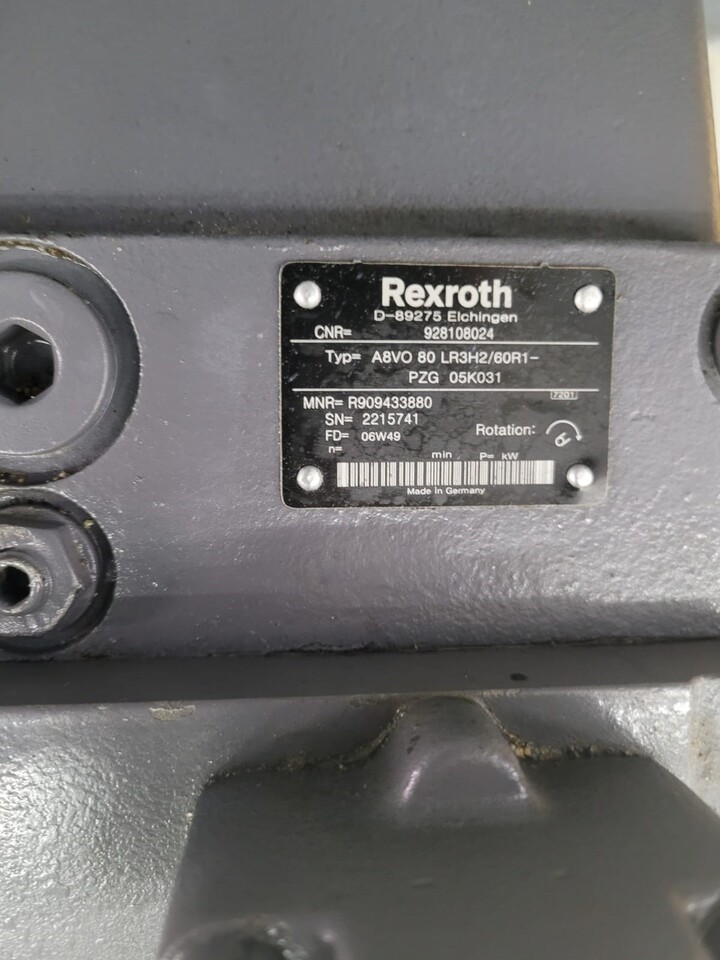 REXROTH R909433880 A8VO80LR3H2/60R1- PZG 05K031 - Гидравлический насос для Строительной техники: фото 3 REXROTH R909433880 A8VO80LR3H2/60R1- PZG 05K031 - Гидравлический насос для Строительной техники: фото 3