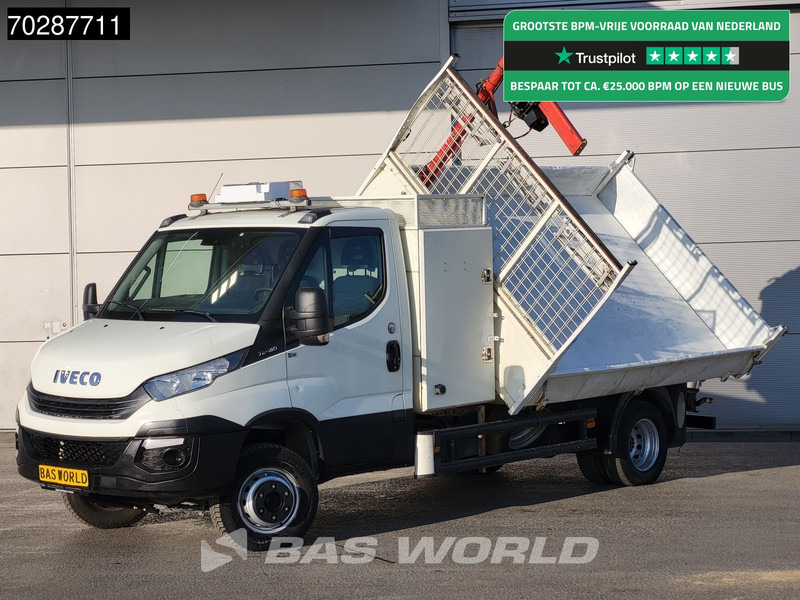 Iveco Daily 70C18 3.0L Driezijdige Kipper 500KG Kraan Kraanwagen Open Laadbak 3,5t Trekhaak Airco Cruise Euro6 Kraan Crane Kranwagen Kipper - Малотоннажный самосвал: фото 1 Iveco Daily 70C18 3.0L Driezijdige Kipper 500KG Kraan Kraanwagen Open Laadbak 3,5t Trekhaak Airco Cruise Euro6 Kraan Crane Kranwagen Kipper - Малотоннажный самосвал: фото 1
