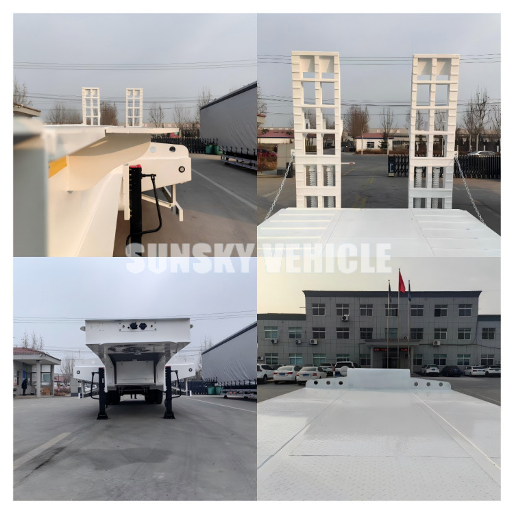 Новый Низкорамный полуприцеп для транспортировки тяжёлой техники SUNSKY 3 Axle 40 Tons gooseneck lowbed trailer: фото 11