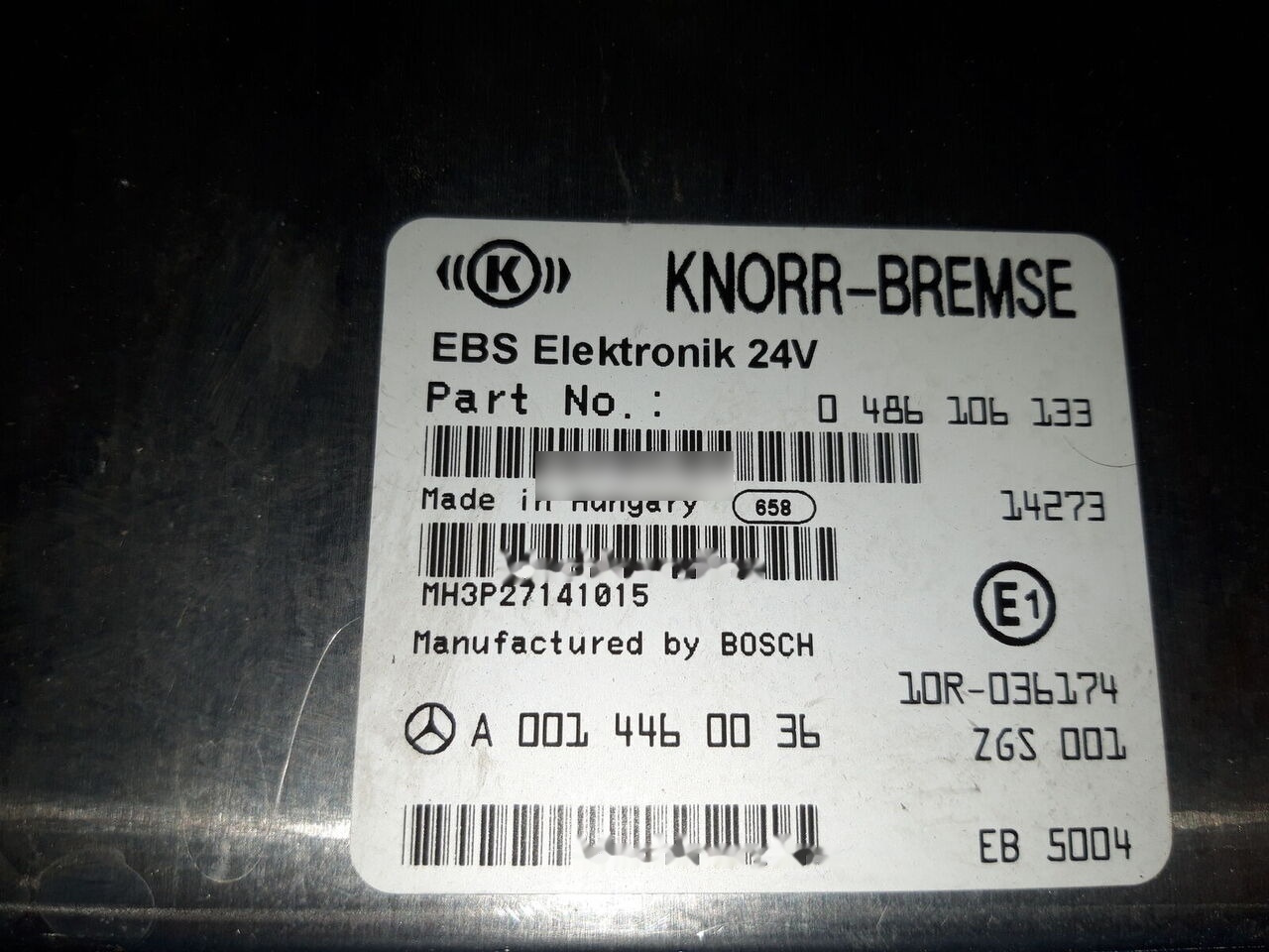 Knorr-Bremse ACTROS MP4 EURO 6 Mercedes-Benz ACTROS MP4 truck - Блок управления для Грузовиков: фото 2 Knorr-Bremse ACTROS MP4 EURO 6 Mercedes-Benz ACTROS MP4 truck - Блок управления для Грузовиков: фото 2