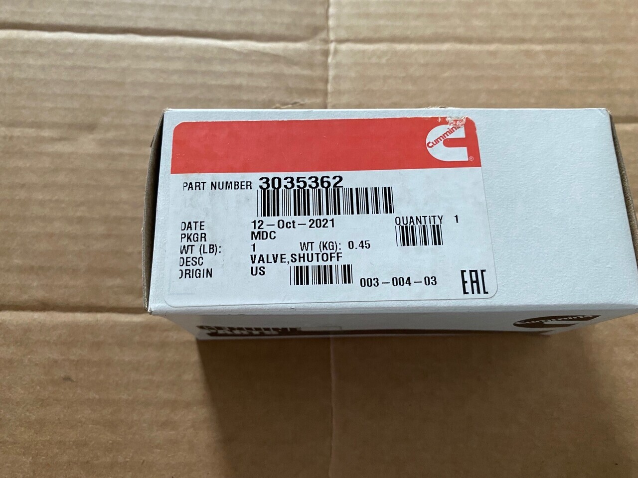 CUMMINS 3035362 Valve shut-off - Запчасти: фото 1 CUMMINS 3035362 Valve shut-off - Запчасти: фото 1