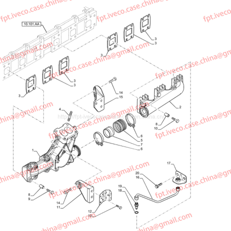 FPT IVECO CASE Cursor9 F2CFE614A*B041/F2CGE614F*V004 5802431166 Exhaust Mainfold 504380222 - Выпускной коллектор для Грузовиков: фото 2 FPT IVECO CASE Cursor9 F2CFE614A*B041/F2CGE614F*V004 5802431166 Exhaust Mainfold 504380222 - Выпускной коллектор для Грузовиков: фото 2