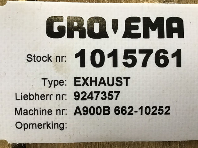 Liebherr A900 B / A900 Li / A900 ZW / A900B Li / R900 B / R900 Li / R900B Li - Глушитель: фото 1 Liebherr A900 B / A900 Li / A900 ZW / A900B Li / R900 B / R900 Li / R900B Li - Глушитель: фото 1