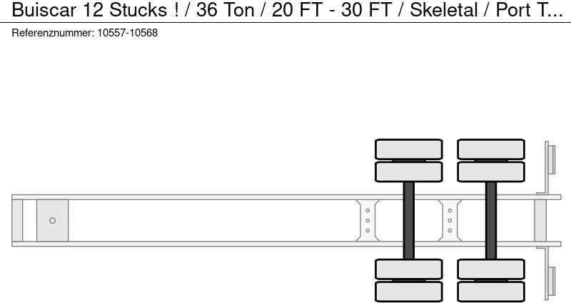 Buiscar 12 Stucks ! / 36 Ton / 20 FT - 30 FT / Skeletal / Port Trailer в лизинг Buiscar 12 Stucks ! / 36 Ton / 20 FT - 30 FT / Skeletal / Port Trailer: фото 10