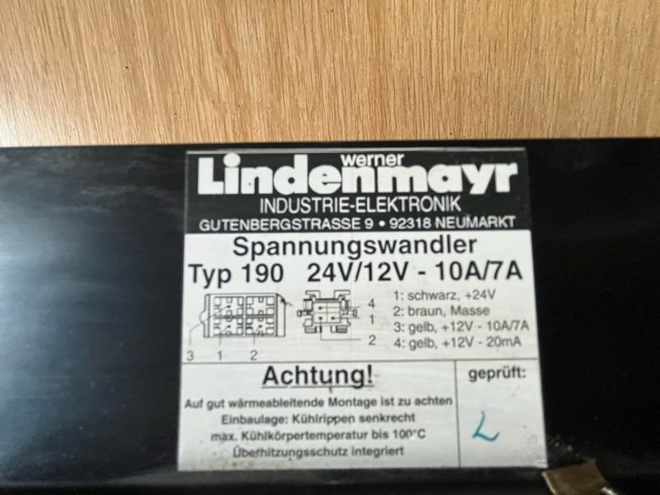 MAN Spannungswandler LINDENMAYR TYP 190 24V/12V 10A/7A - Электрическая система для Грузовиков: фото 2 MAN Spannungswandler LINDENMAYR TYP 190 24V/12V 10A/7A - Электрическая система для Грузовиков: фото 2