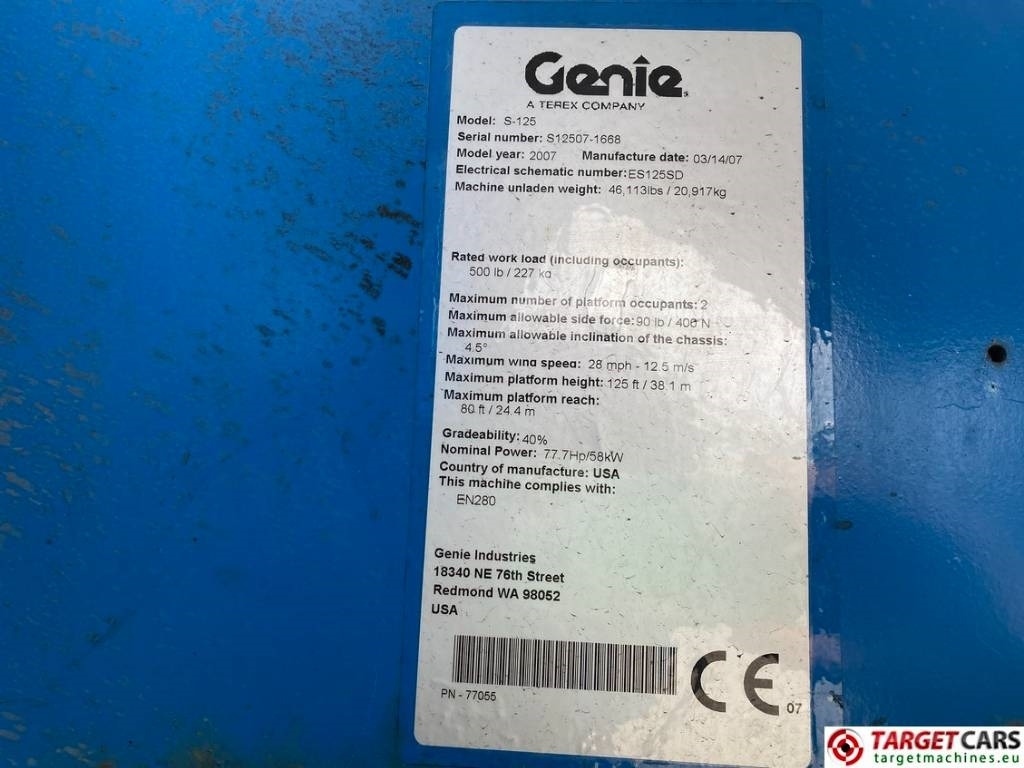 Телескопический подъемник Genie S-125 Telescopic 4x4x4 Diesel Boom WorkLift 4010cm: фото 10