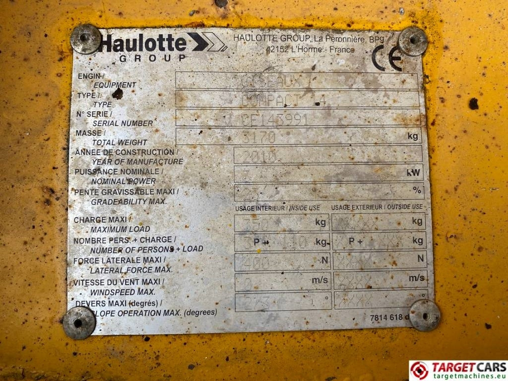 Ножничный подъемник Haulotte Compact 14 Electric Scissor Work Lift 1385cm: фото 10