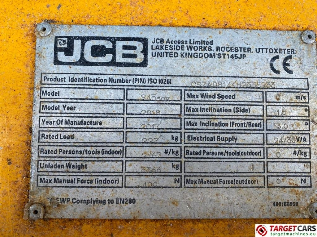 JCB S4550E Electric Scissor Work Lift 1580cm  в лизинг JCB S4550E Electric Scissor Work Lift 1580cm: фото 10
