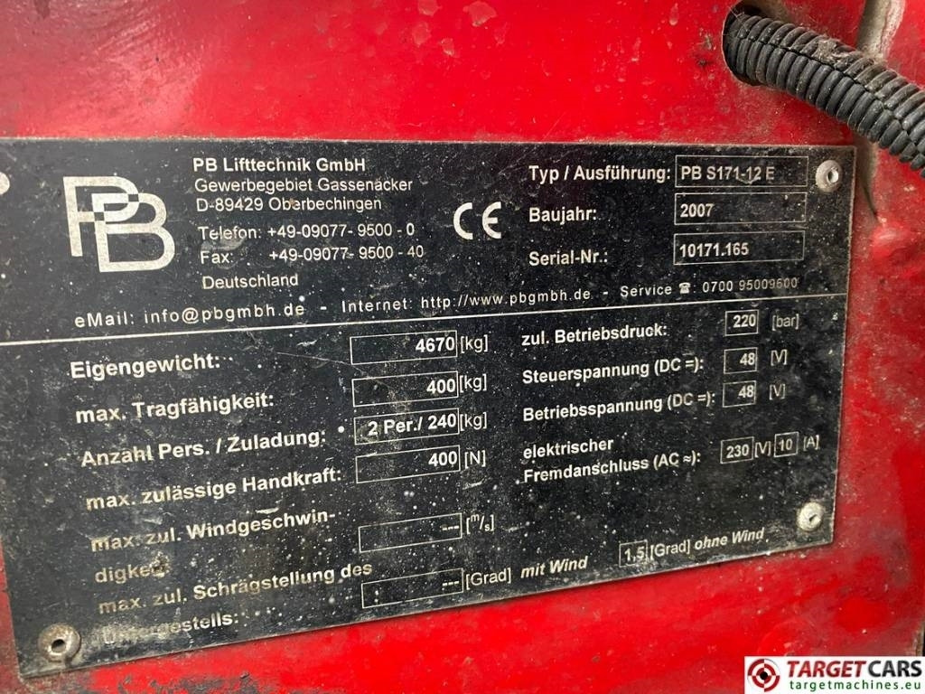 Ножничный подъемник PB Lifttechnik S171-12E Electric Scissor Work Lift 1710cm: фото 10