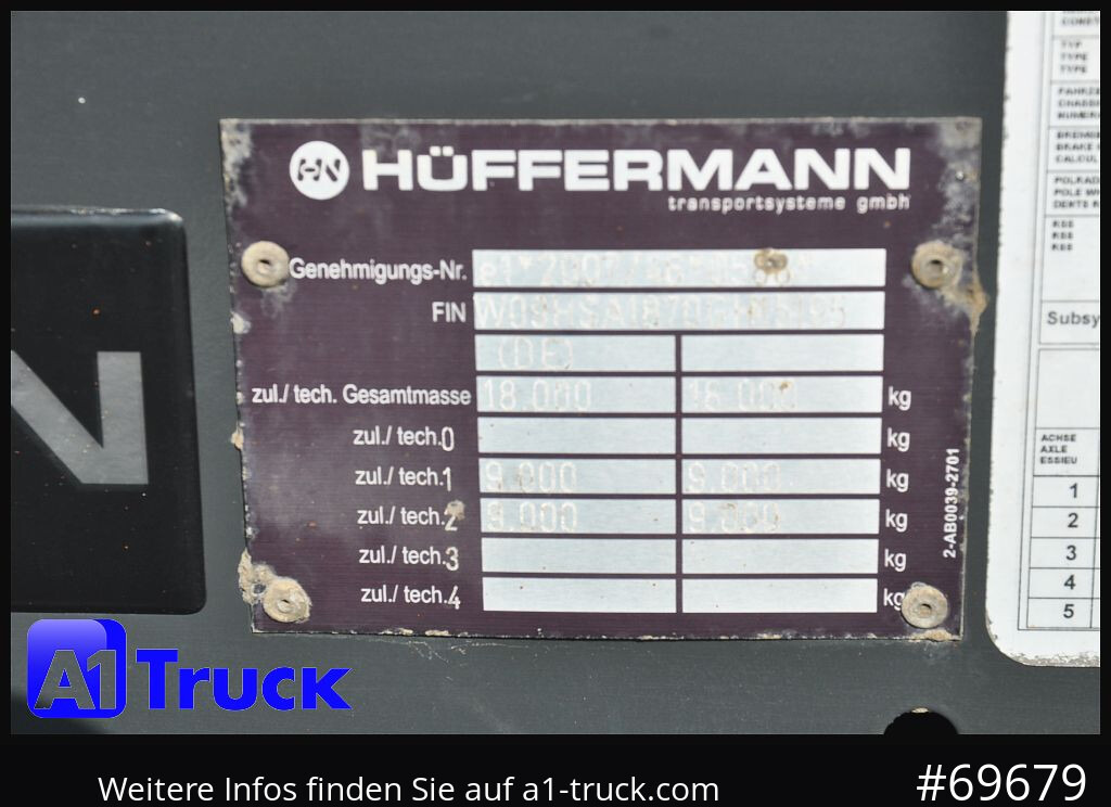 HUEFFERMANN HSA 1870 Luft, SAF, Scheibenbremse - Прицеп мультилифт/ Бункеровоз: фото 5 HUEFFERMANN HSA 1870 Luft, SAF, Scheibenbremse - Прицеп мультилифт/ Бункеровоз: фото 5