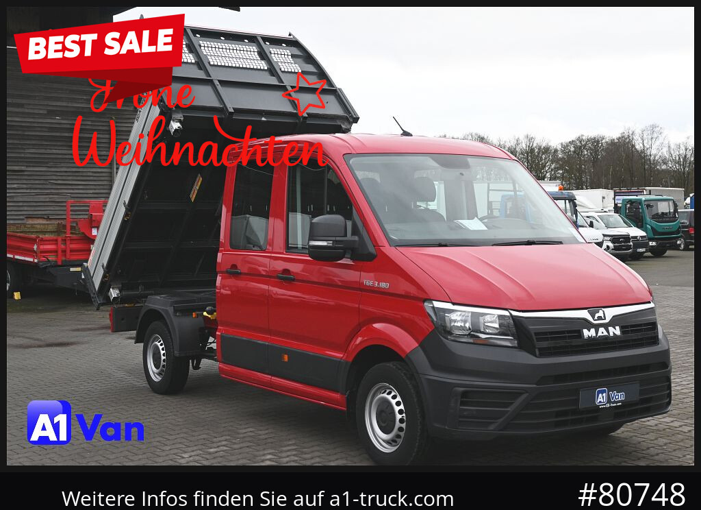 MAN TGE 3.180 Doka Kipper,Klima, AHK,Tüv Neu - Малотоннажный самосвал, Грузопассажирский фургон: фото 1 MAN TGE 3.180 Doka Kipper,Klima, AHK,Tüv Neu - Малотоннажный самосвал, Грузопассажирский фургон: фото 1