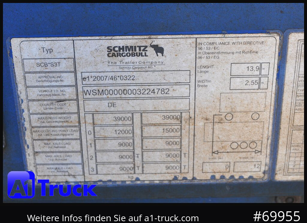 Тентованный полуприцеп SCHMITZ SD Tautliner, Code XL, Bahn, verzinkt: фото 8