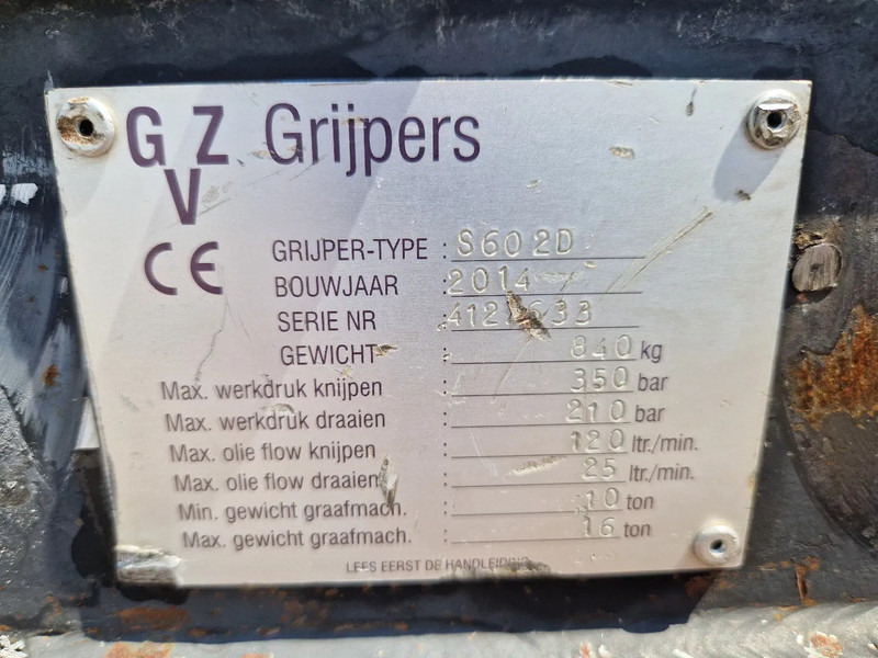 Zijtveld S602D roterende sorteergrijper - Грейфер для Строительной техники: фото 2 Zijtveld S602D roterende sorteergrijper - Грейфер для Строительной техники: фото 2