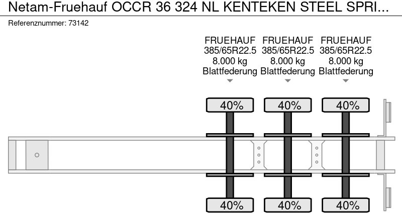 Полуприцеп-контейнеровоз/ Сменный кузов Netam-Fruehauf OCCR 36 324 NL KENTEKEN STEEL SPRINGS: фото 15 Полуприцеп-контейнеровоз/ Сменный кузов Netam-Fruehauf OCCR 36 324 NL KENTEKEN STEEL SPRINGS: фото 15