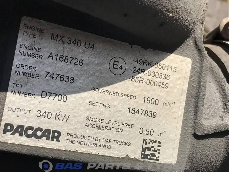 DAF CF85 Euro 4-5 Motor DAF MX340 U4 1850003 - Двигатель для Грузовиков: фото 5 DAF CF85 Euro 4-5 Motor DAF MX340 U4 1850003 - Двигатель для Грузовиков: фото 5