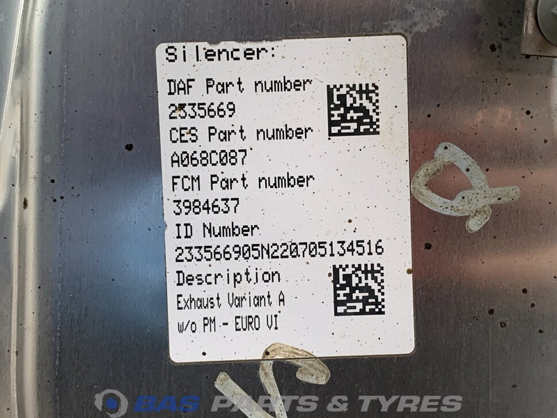 DAF Uitlaatdemper DAF 2327462 - Глушитель/ Выхлопная система для Грузовиков: фото 5 DAF Uitlaatdemper DAF 2327462 - Глушитель/ Выхлопная система для Грузовиков: фото 5