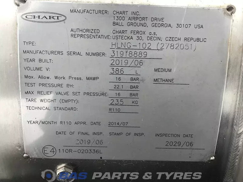 Scania LNG tank Scania 352 Liter 1776103 - Топливный бак для Грузовиков: фото 5 Scania LNG tank Scania 352 Liter 1776103 - Топливный бак для Грузовиков: фото 5