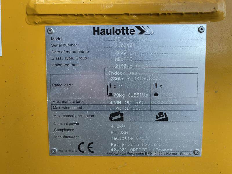Телескопический подъемник Haulotte COMPACT 10 N: фото 15