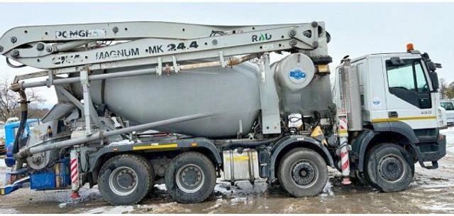 Iveco Trakker 450 +7m3 pumi - Бетононасос стационарный: фото 1 Iveco Trakker 450 +7m3 pumi - Бетононасос стационарный: фото 1