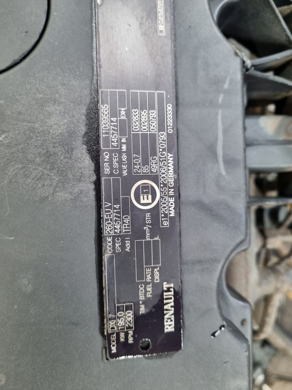 Renault DXI7 260-EUV Engine (Truck) - Двигатель для Грузовиков: фото 2 Renault DXI7 260-EUV Engine (Truck) - Двигатель для Грузовиков: фото 2