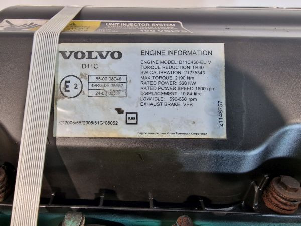 Двигатель для Грузовиков Volvo  D11C450-EU V Engine (Truck): фото 11