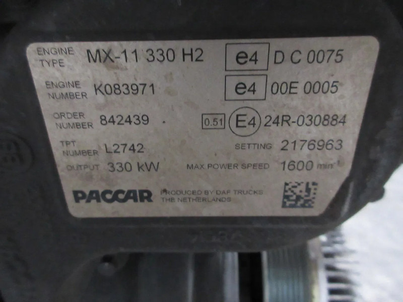 DAF 2164501 // 2165153 // 2189684 MX 11 / 330 KW DAF CF 450 EURO 6 MODEL 2020 - Двигатель для Грузовиков: фото 5 DAF 2164501 // 2165153 // 2189684 MX 11 / 330 KW DAF CF 450 EURO 6 MODEL 2020 - Двигатель для Грузовиков: фото 5